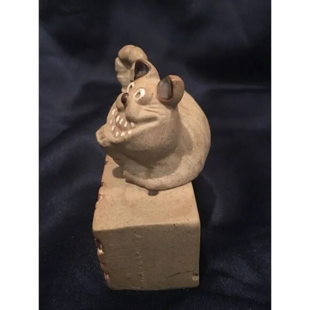 Old PIC USA Stoneware‎ Pottery Grinning Cheshire Cat Figurine Take Me I'm Yours